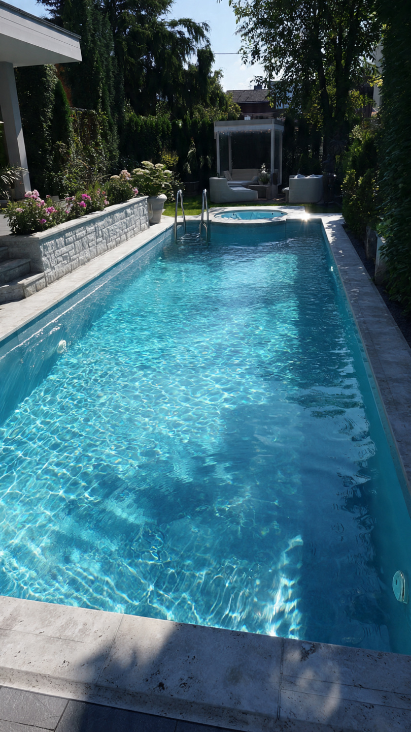 Piscina 10 × 3,40 m con jacuzzi